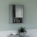 Gray Single Door Wall Cabinet with Open Shelf R339