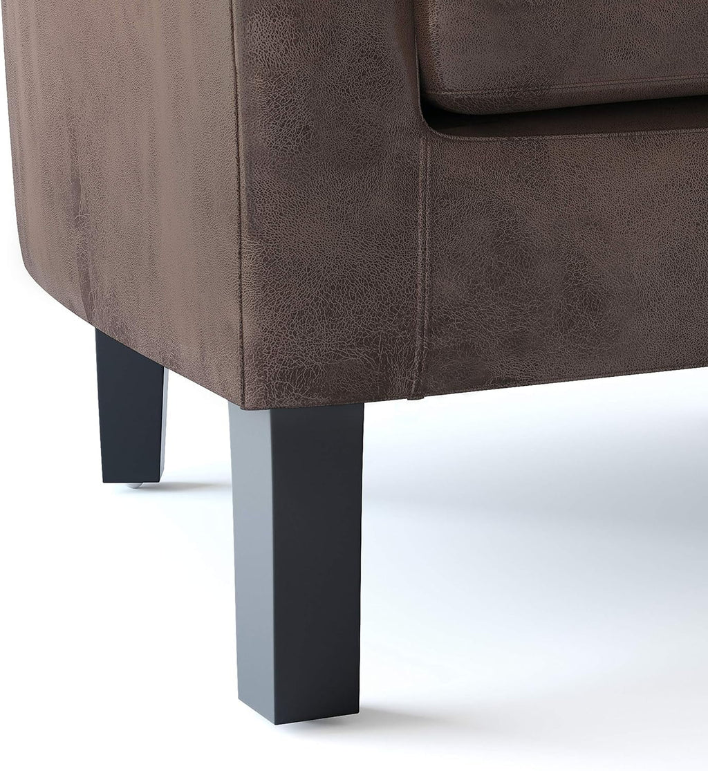Faux Air Leather Tub Chair with Solid Wood Legs U135422