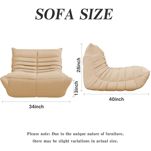 Yellow Memory Foam Bean Bag Chair R36364
