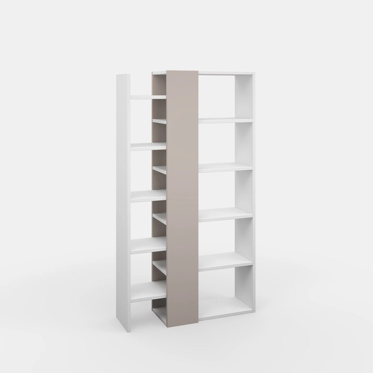 White Light Mocha Modern Bookcase P458