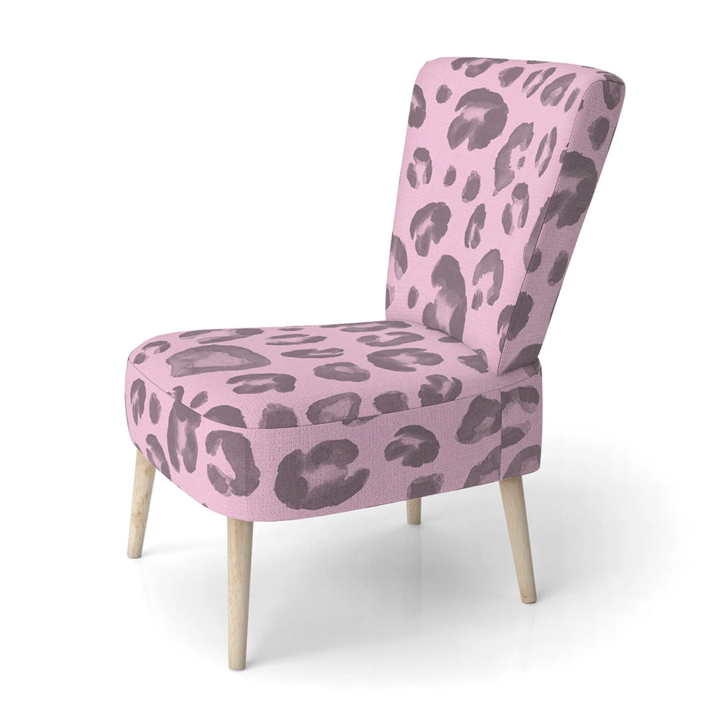 Pink Leopard Skin Upholstered Accent Chair Z7534