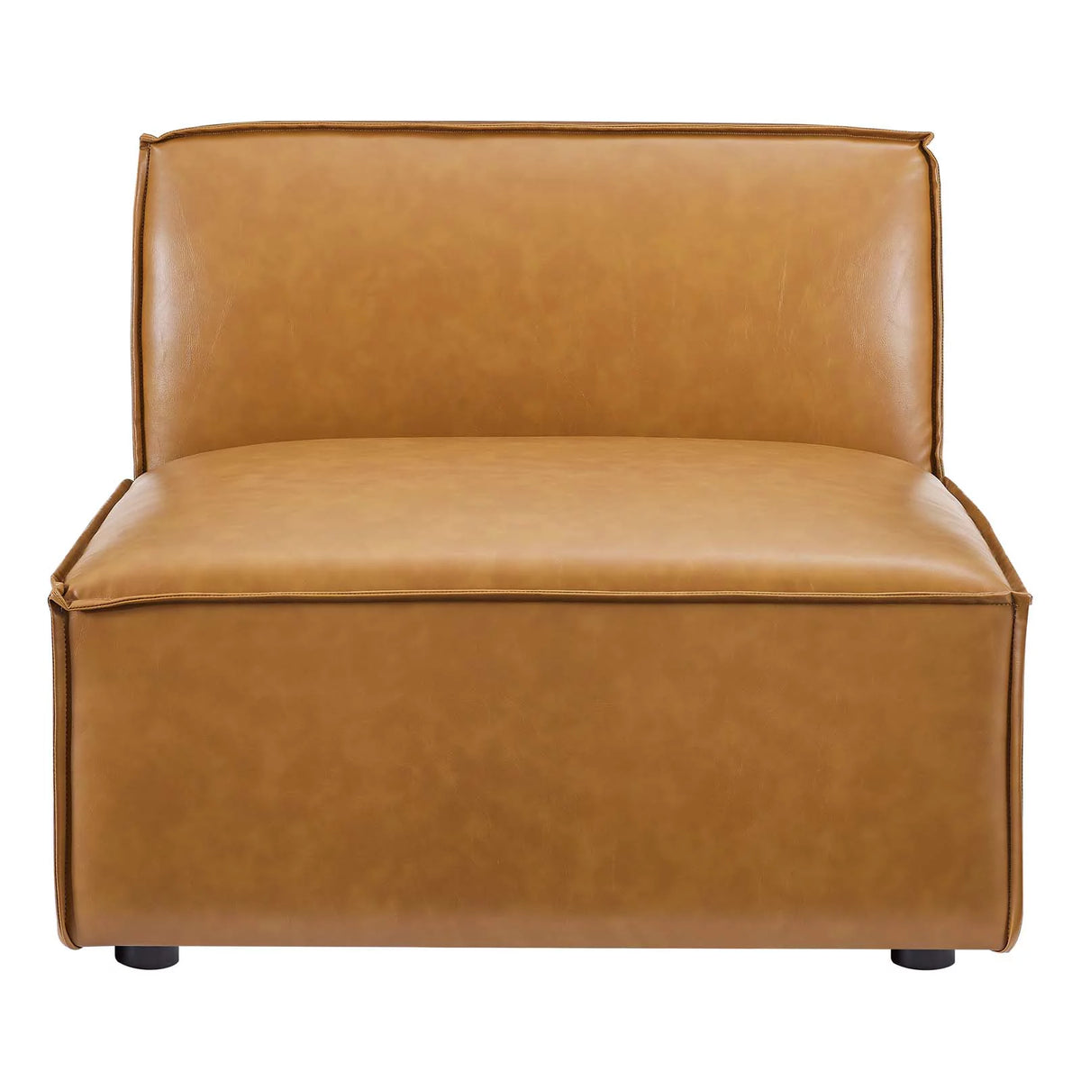 5-Piece Vegan Leather Sectional Sofa in Tan Q7963