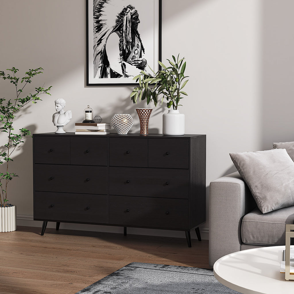 White 6 Drawer Rustic Wood Dresser Y376335