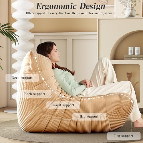 Yellow Memory Foam Bean Bag Chair R36364