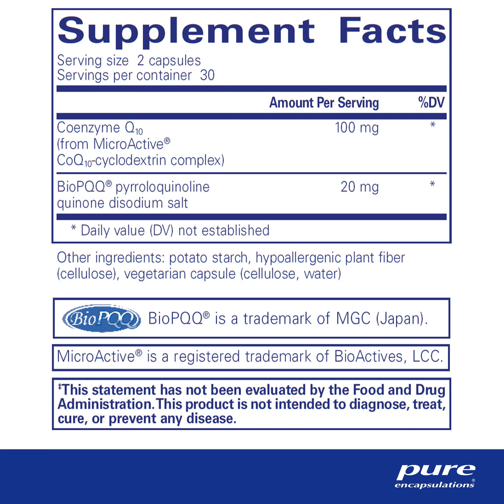 60 Capsules CoQ10 with PQQ Supplement E7697