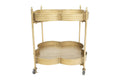 Gold 2-Tier Bar Cart with Caster Wheels Q322356
