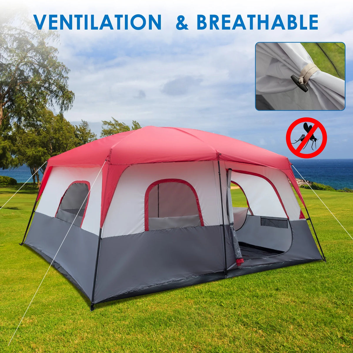 14 Person Cabin Tent with Dividers Curtain I17880