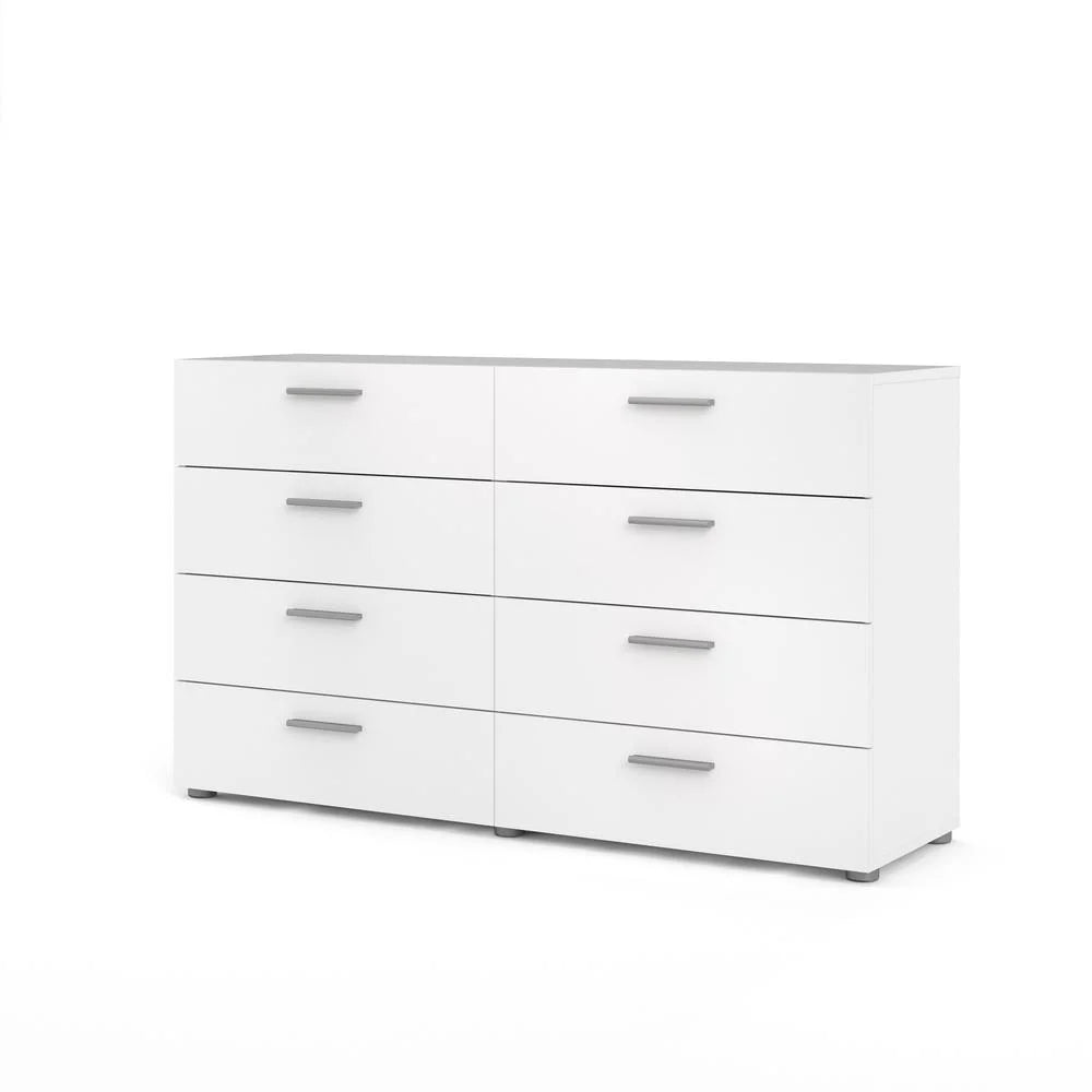 White 8 Drawer Double Dresser V608586