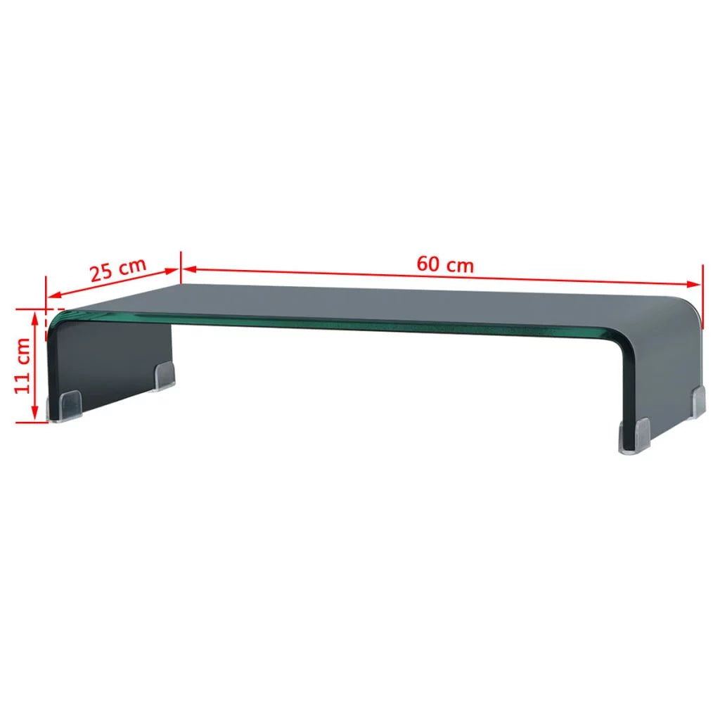 Black Tempered Glass Corner TV Stand J78249