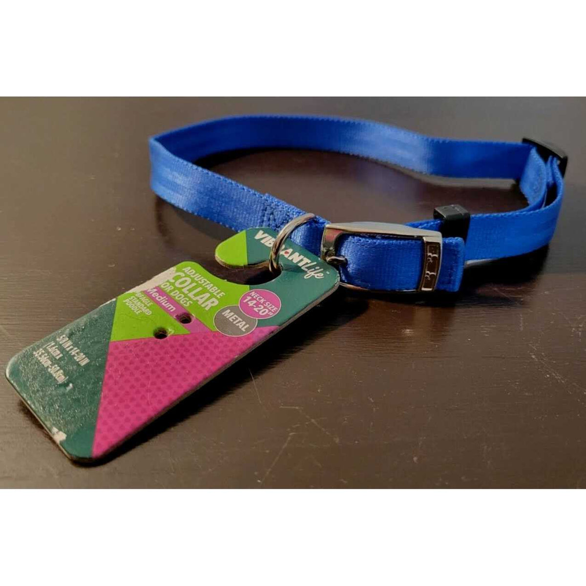 Solid Dog Collar with Metal Buckle Q77256