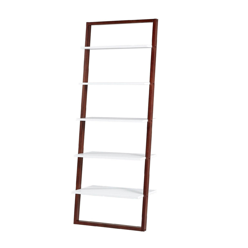 Leaning Ladder Shelves Natural and White O5214
