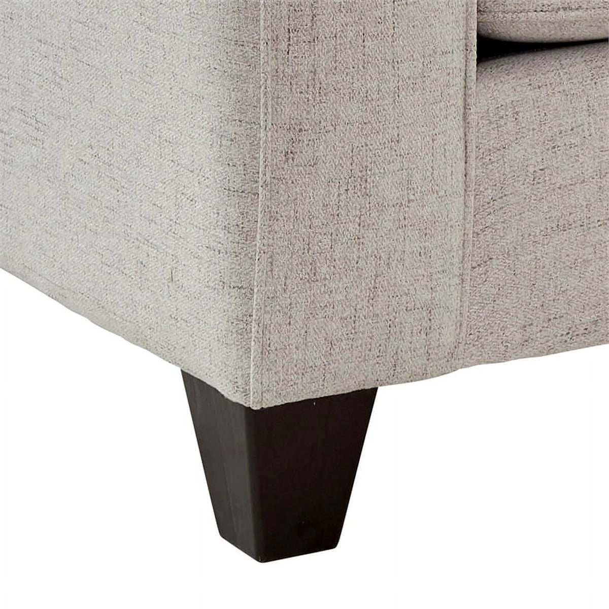 Beige Wood and Fabric Sofa U2076