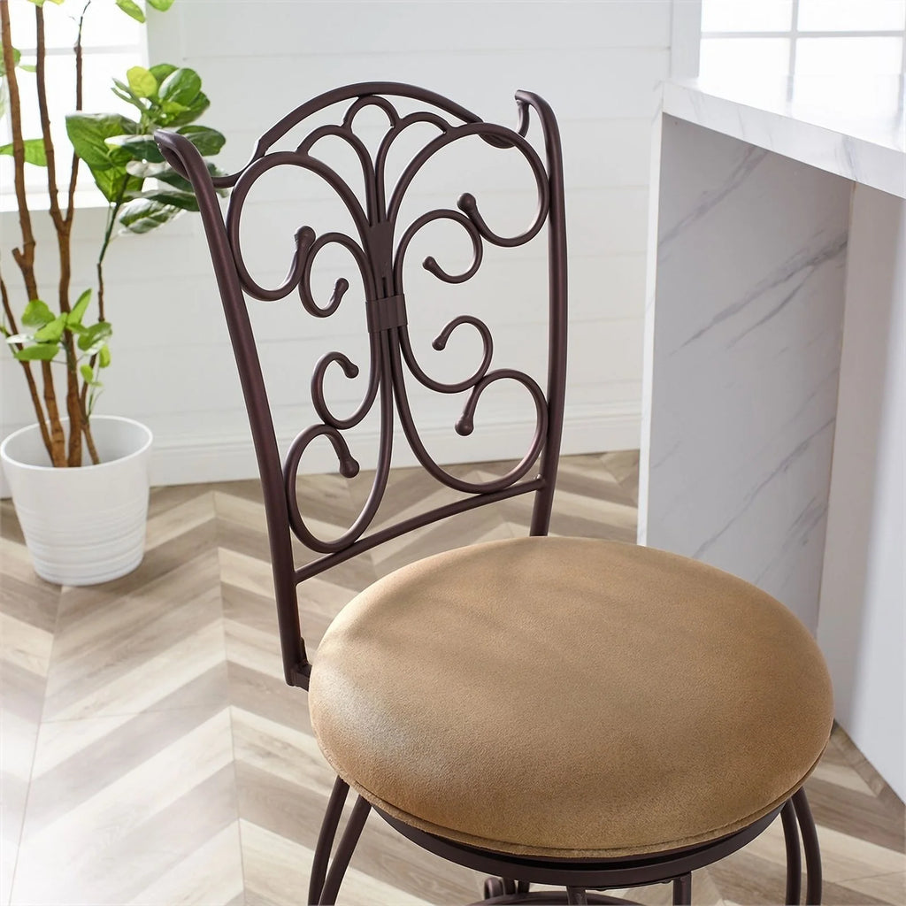24" Metal Microfiber Counter Stool L231