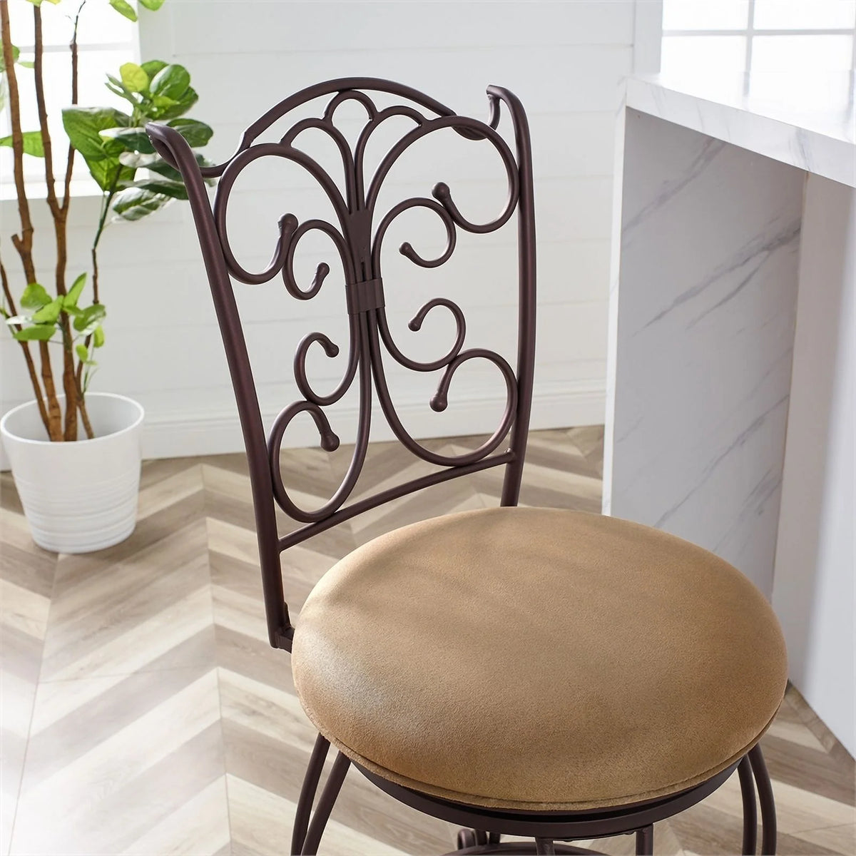 24" Metal Microfiber Counter Stool L231