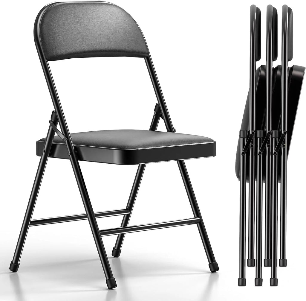 4 Pack Black Padded Folding Chairs O5837