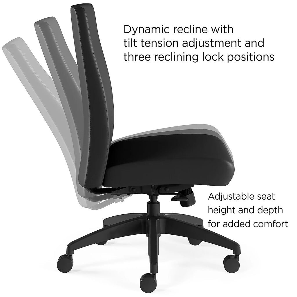 Black Vinyl Armless Task Chair F409811