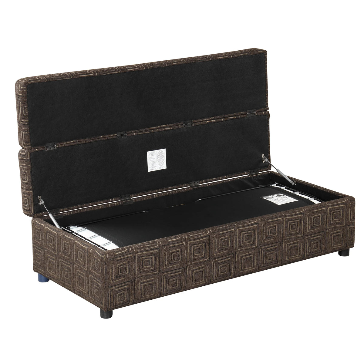 63" Folding Ottoman Sleeper Bed with Mattress, Black & Gray O286