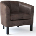 Faux Air Leather Tub Chair with Solid Wood Legs U135422