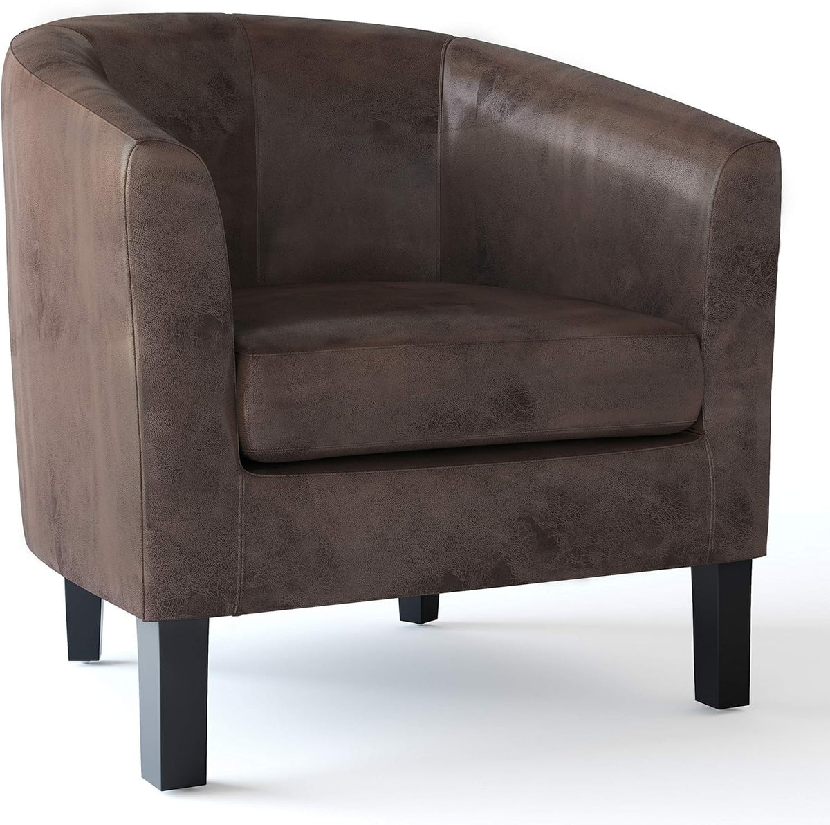 Faux Air Leather Tub Chair with Solid Wood Legs U135422
