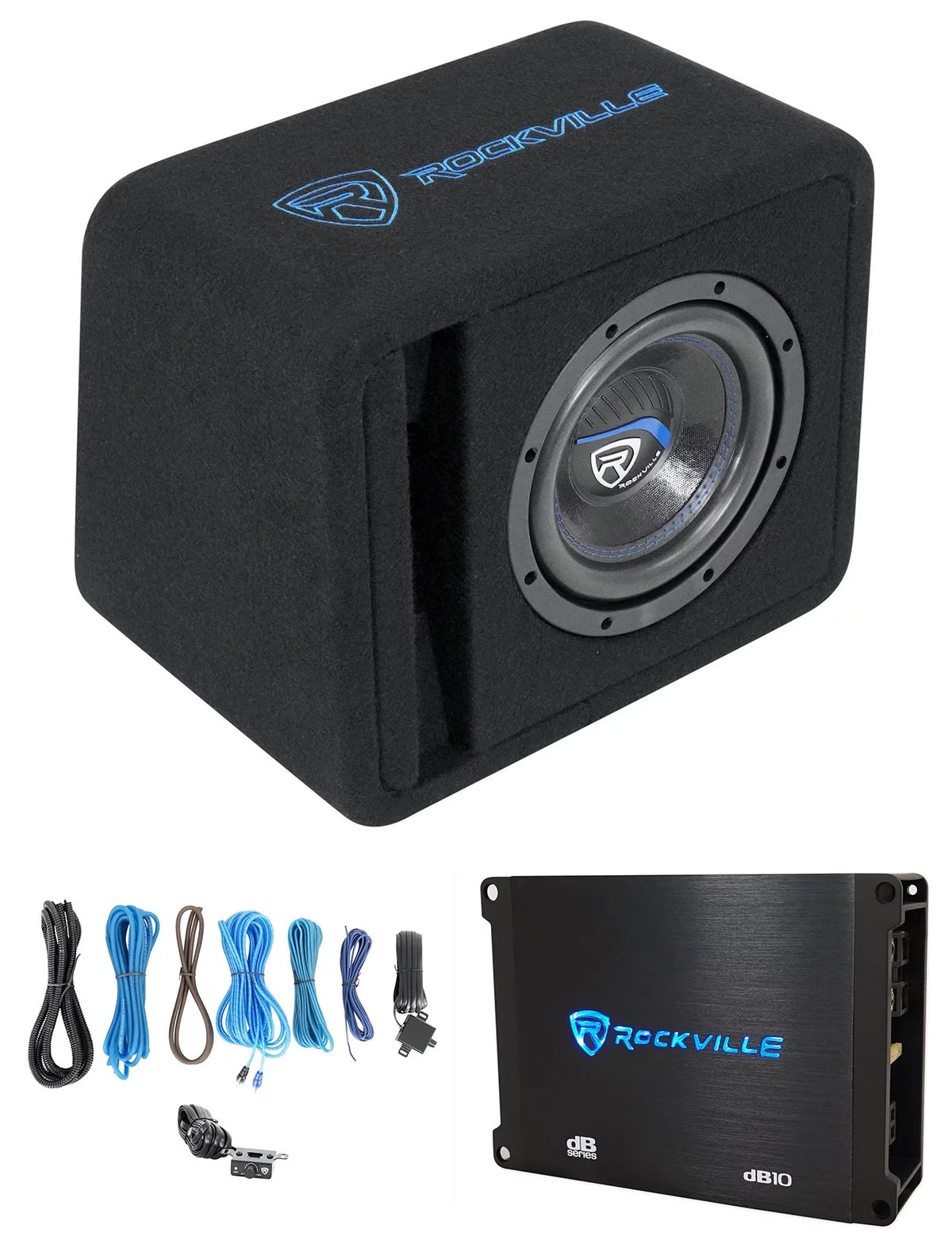 8" 800w Car Subwoofer Enclosure and Amplifier R42879