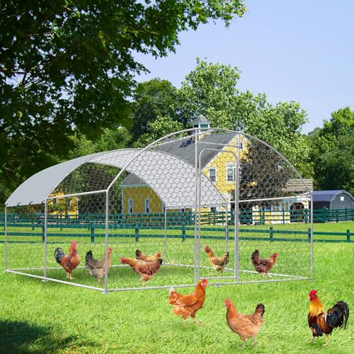 Large Metal Chicken Coop with Waterproof Cover F947034