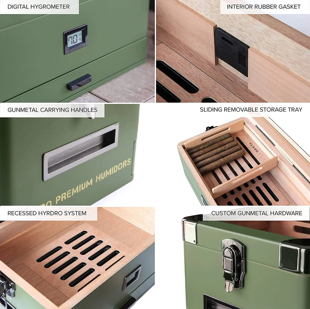 Glass Top Humidor with Front Hygrometer C73115