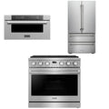 36 Gas Range, Refrigerator and Microwave T663