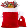 2pcs Christmas Velvet Santa Bags with Drawstring L548871