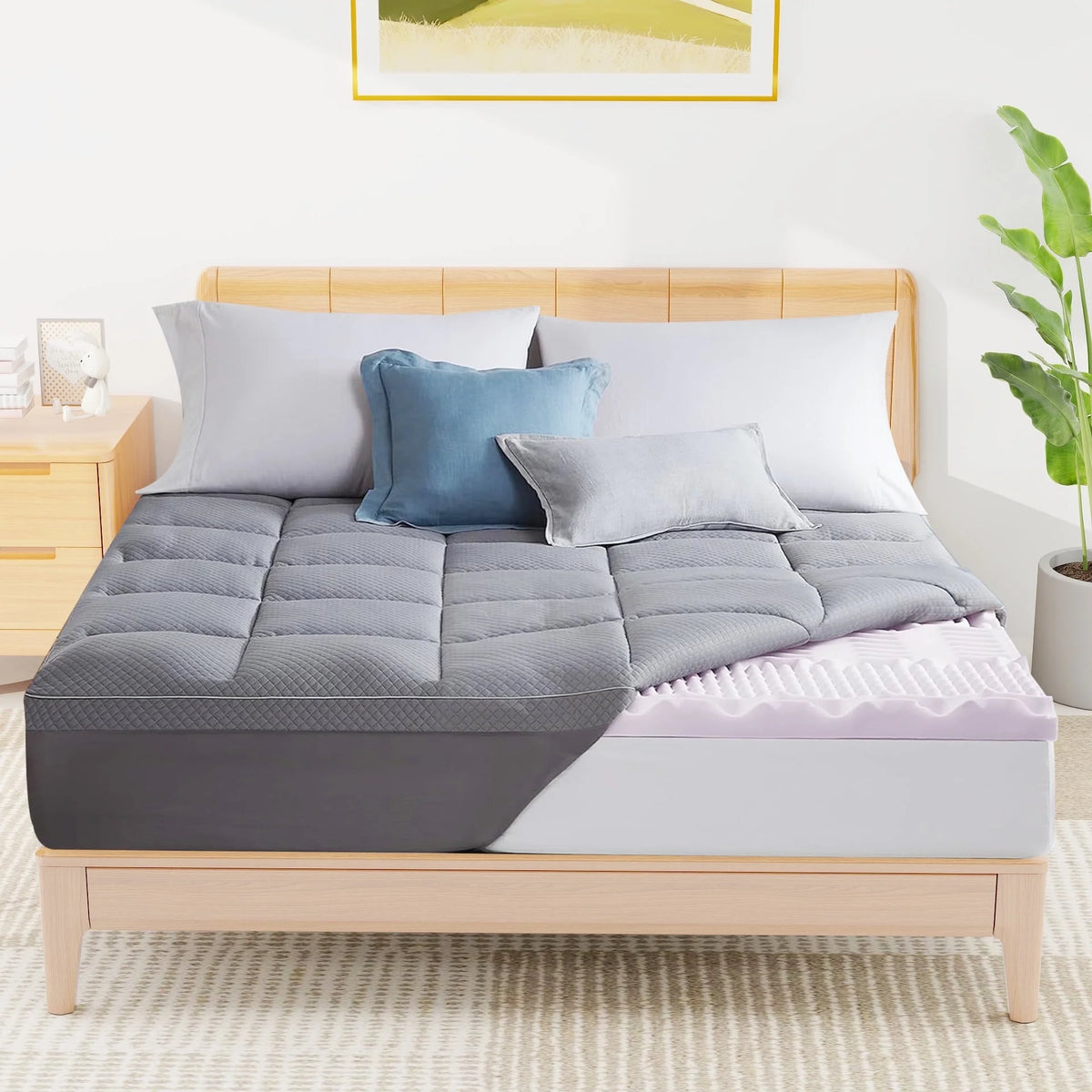 Full Size 4 inch Memory Foam Mattress Topper H16817