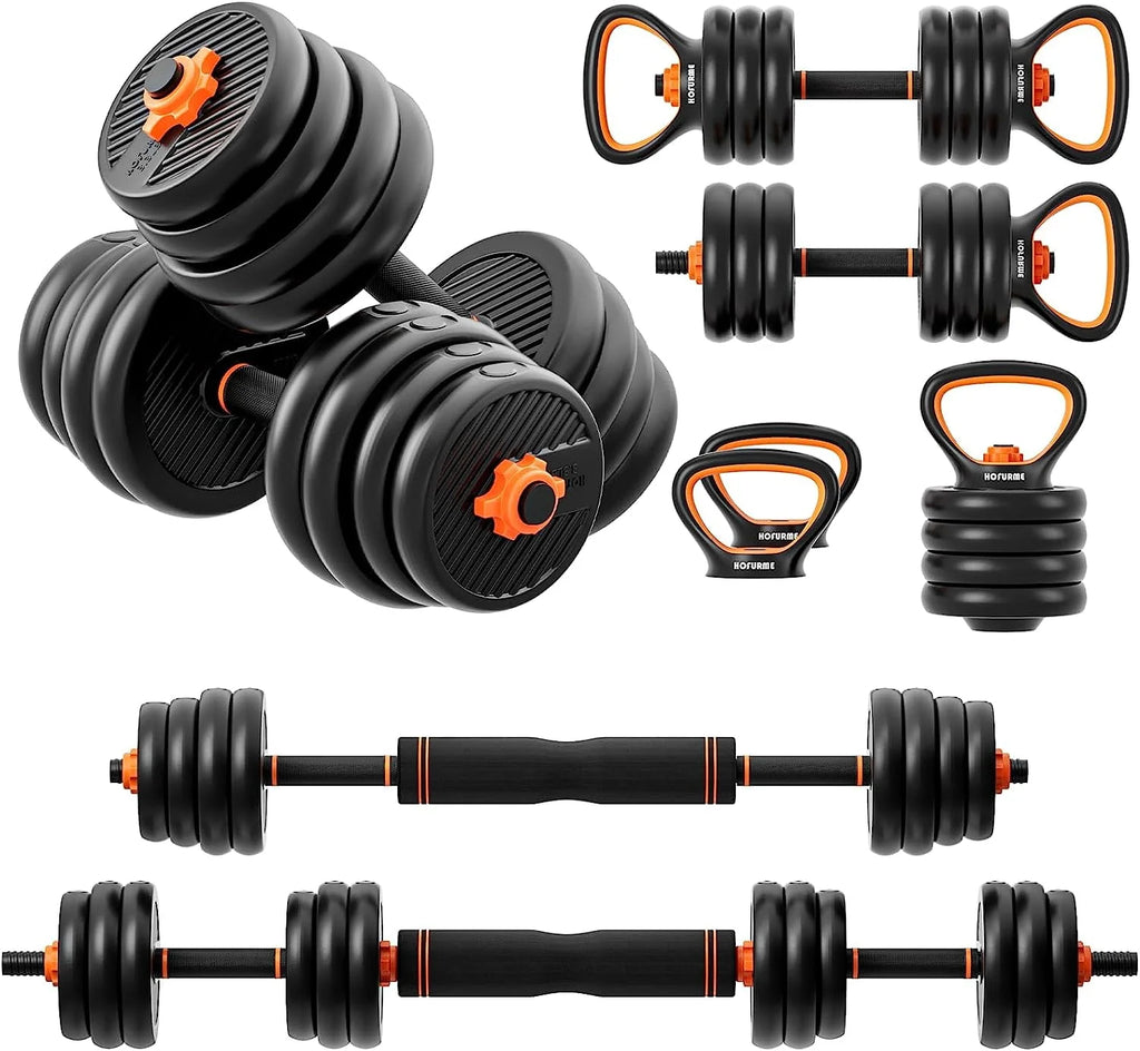 77 lbs Adjustable Dumbbell Set Black H81704