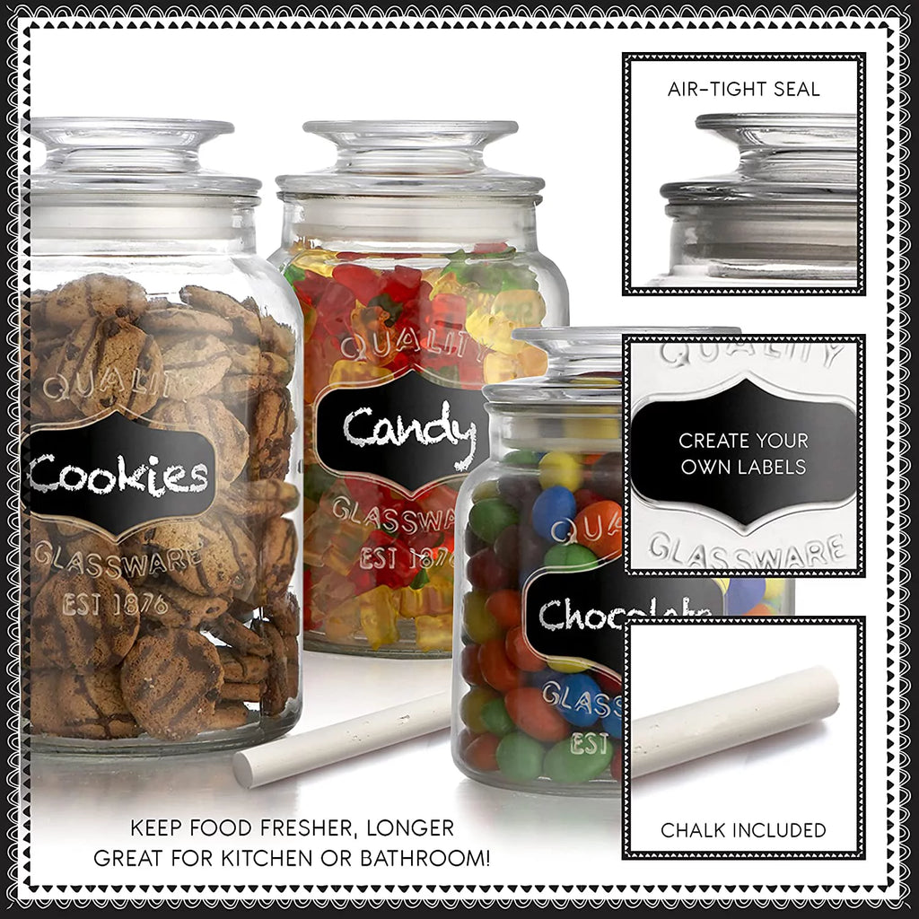 Clear Glass Food Storage Containers Set of 3 J42297