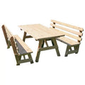Red Cedar Picnic Table with 2 Backed Benches J305575