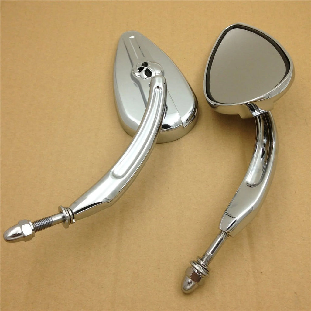 Skull Flame Side Mirrors chrome D984