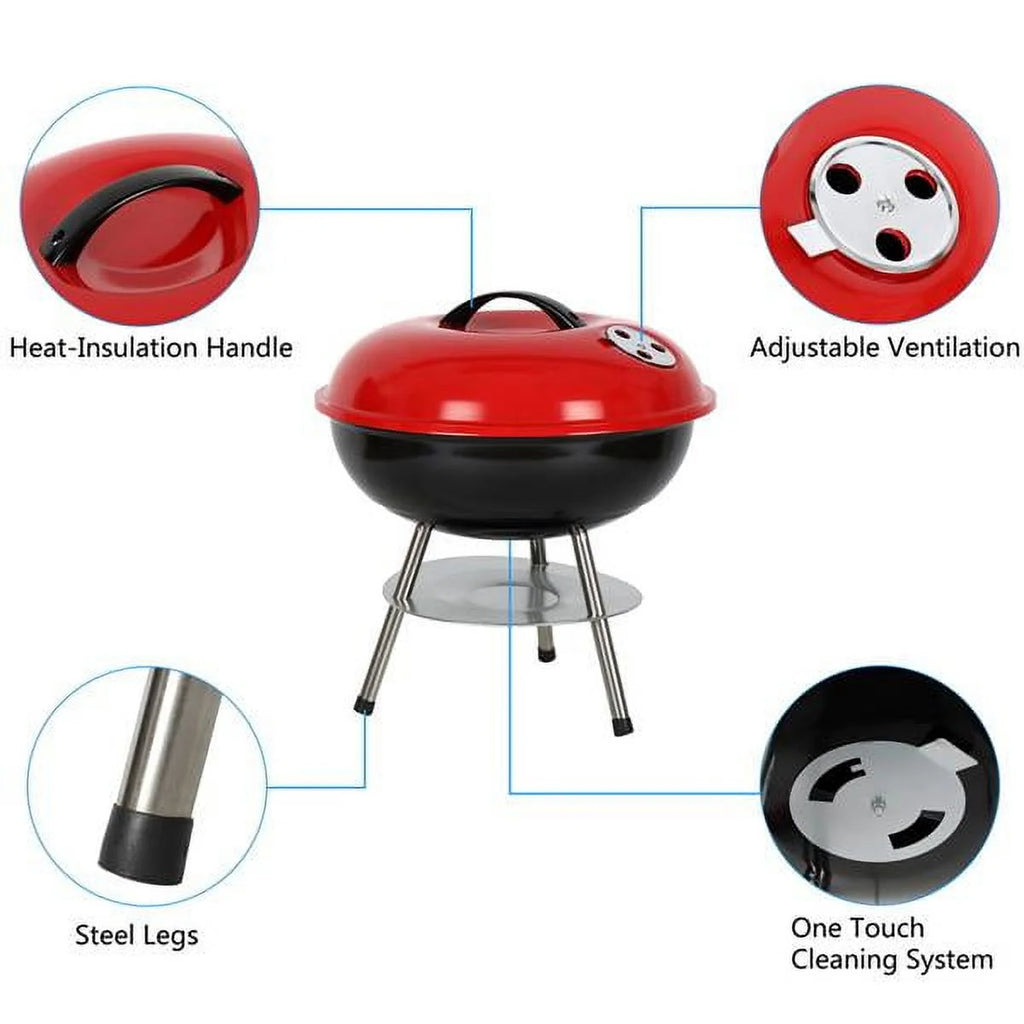14-Inch Portable Charcoal Grill with Lid H23531