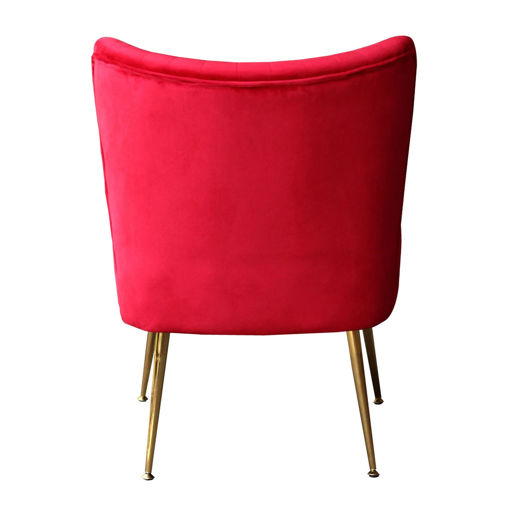 Red Tufted Velvet Accent Chair Z144688