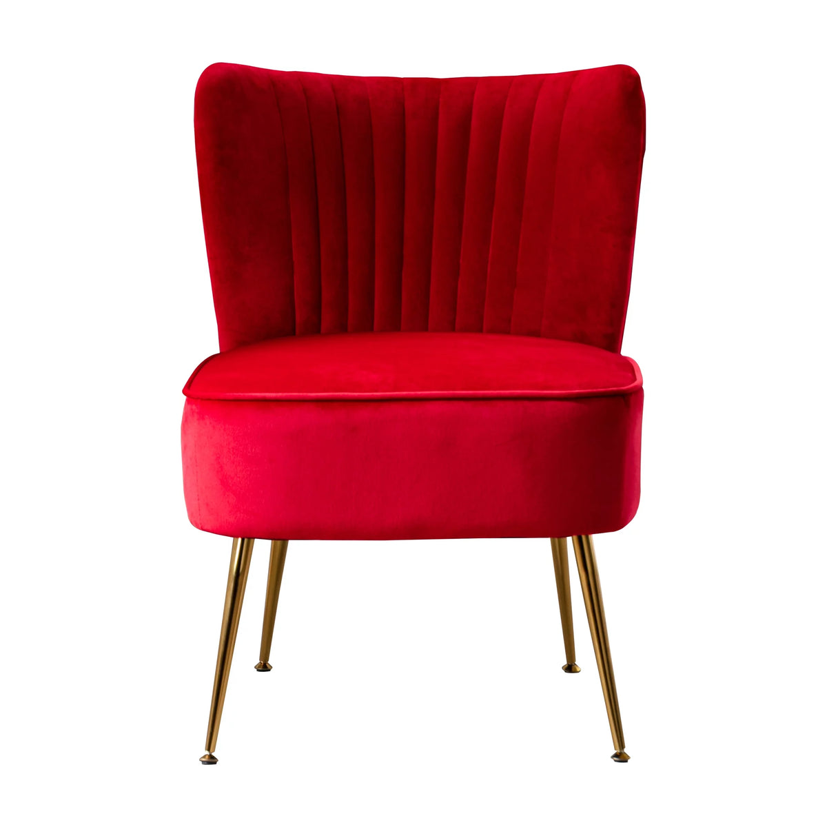 Red Tufted Velvet Accent Chair Z144688
