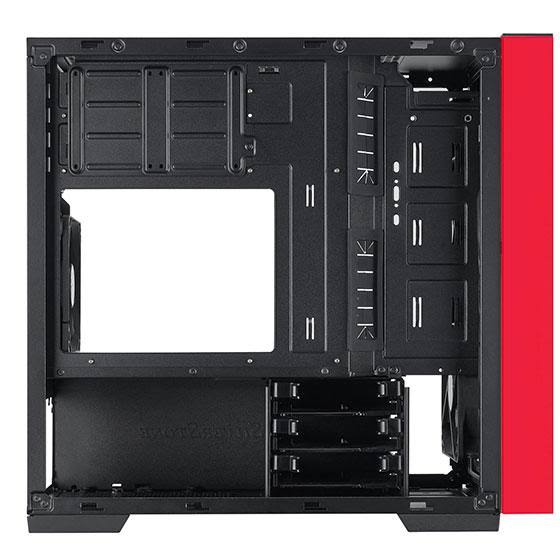 Micro-ATX Case with Tempered Glass Side Panel RGB Fans Black & Red A144
