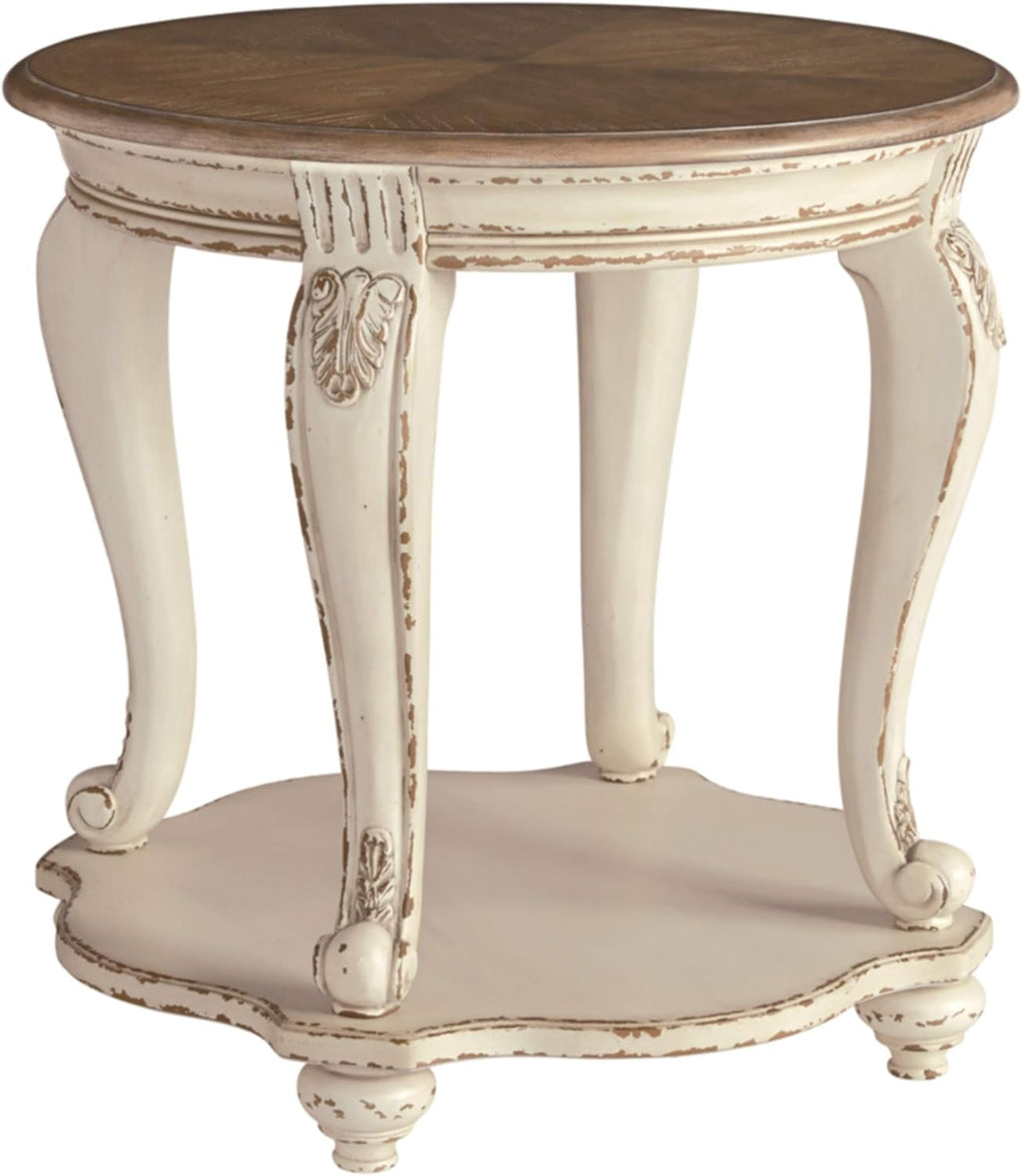 Antique White & Brown Coffee Table O86818