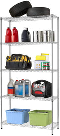 5 Tier Wire Shelving Unit Black M579