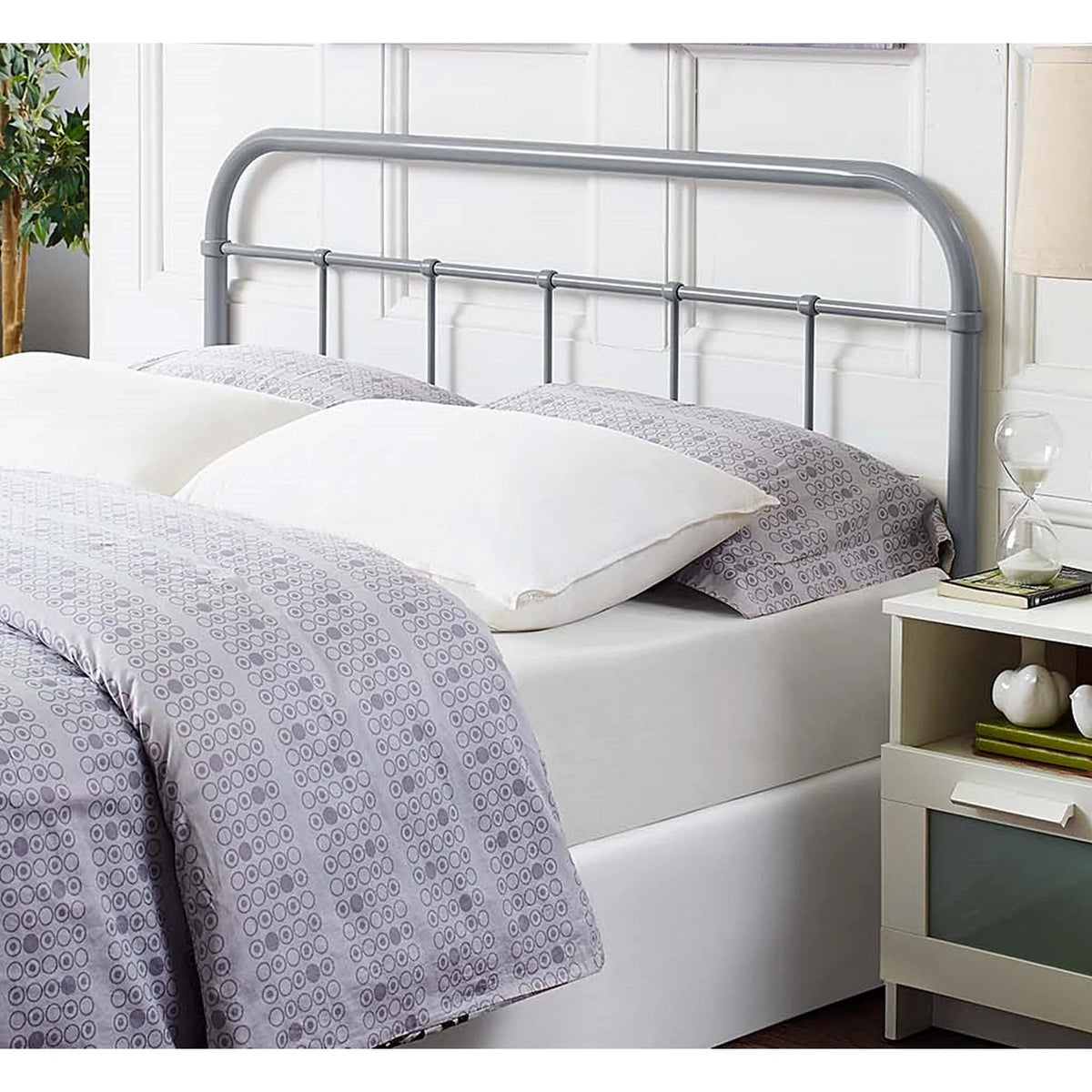 Queen Size Grey Metal Headboard N59838