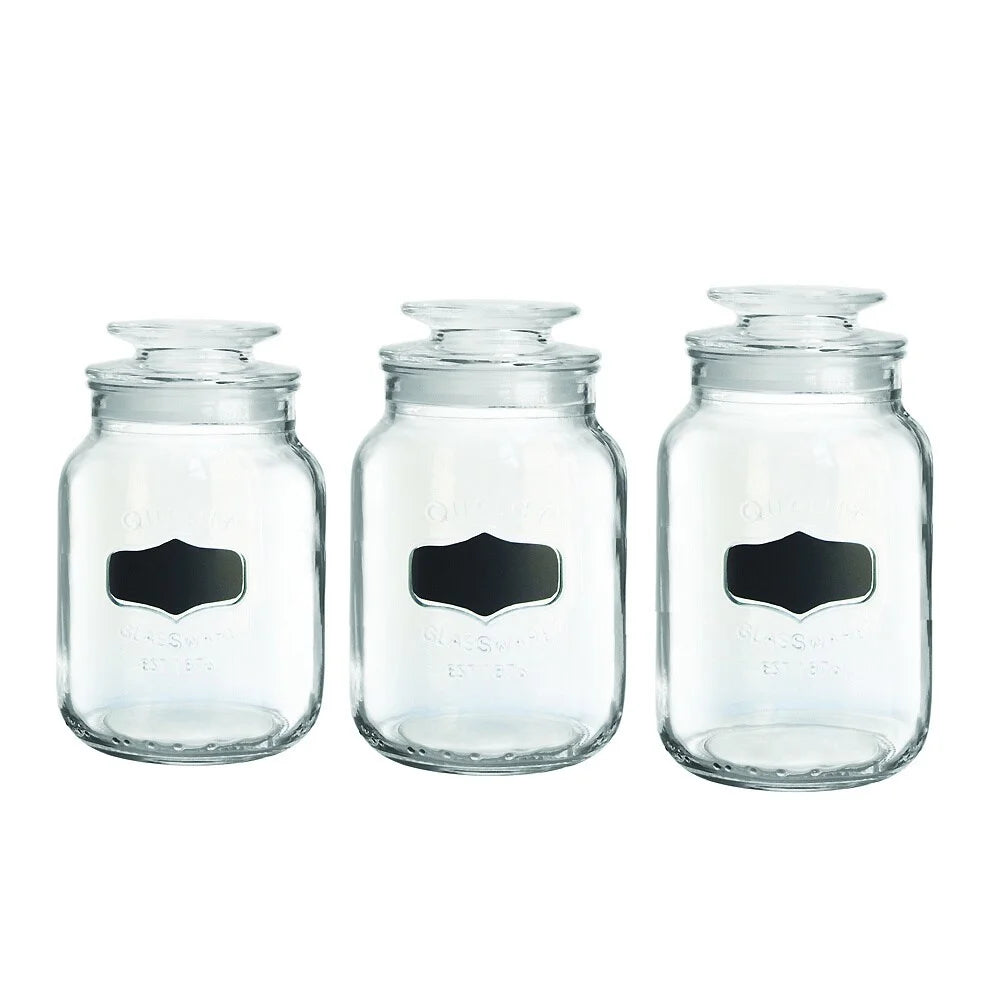 Clear Glass Food Storage Containers Set of 3 J42297