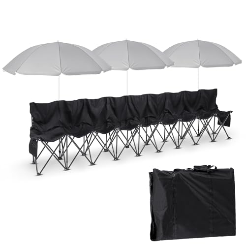 Folding Portable Soccer Bench Chair with Storage Bag G55309