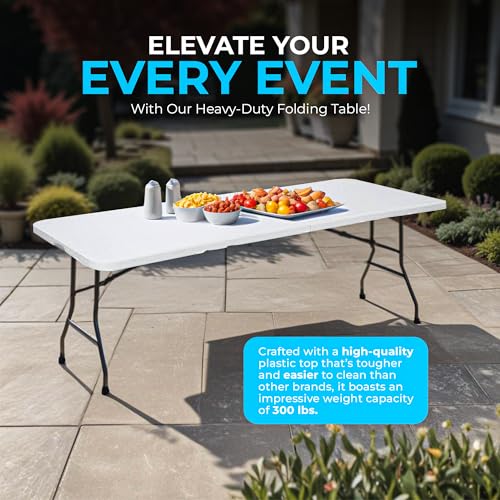 4ft White Plastic Folding Table Q2451
