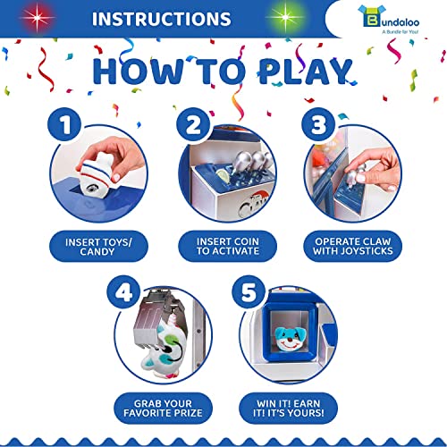 Blue Electronic Mini Candy and Toy Grabber Dispenser with Lights Sound & 4 Mini Plush Animals V555125