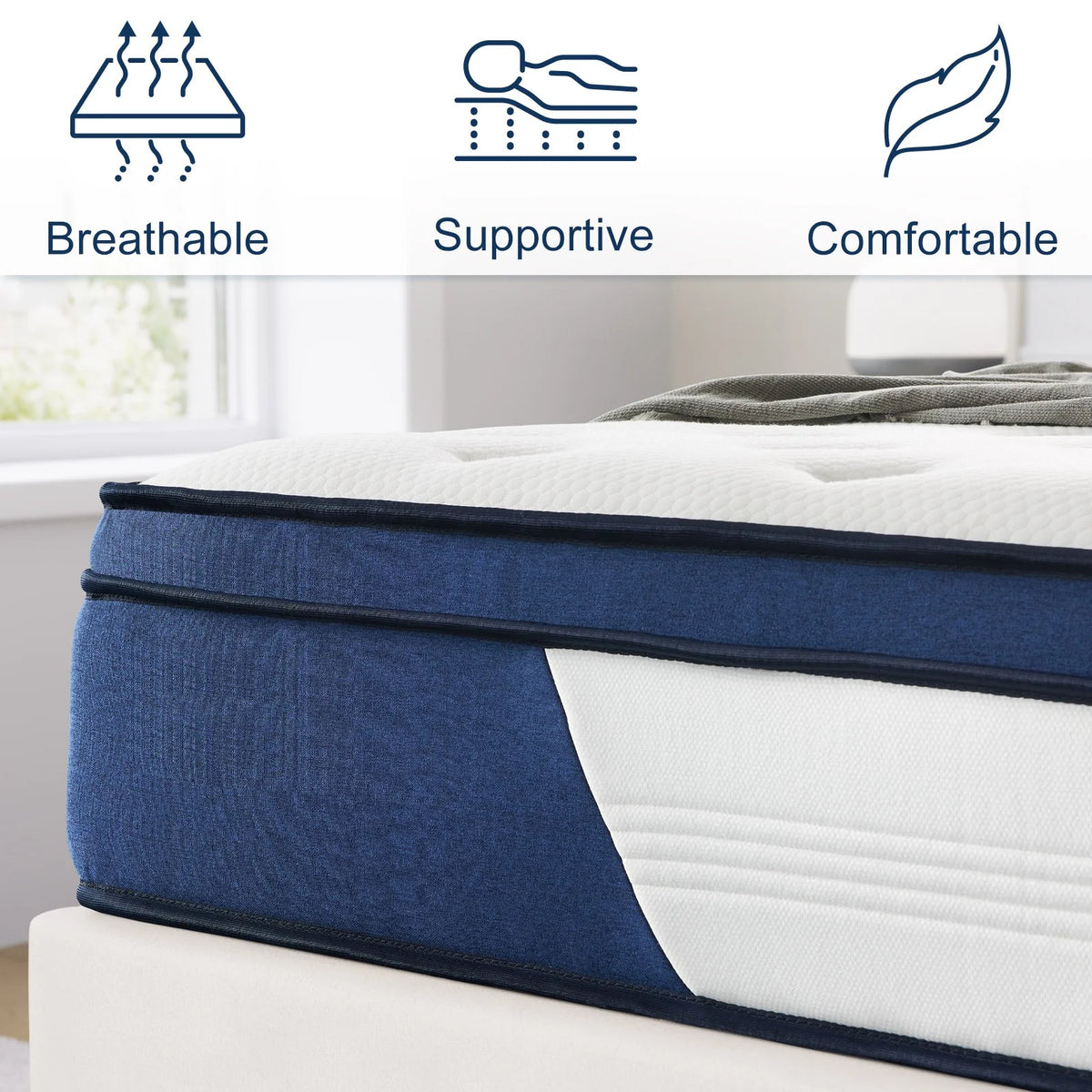 King Size 12 Innerspring Hybrid Pocket Spring Mattress A9262