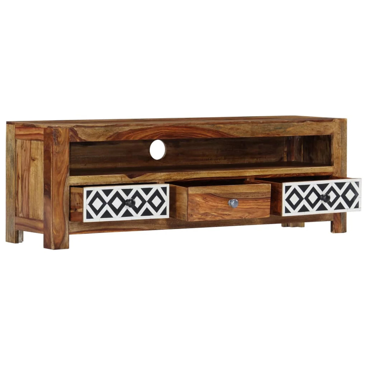 Sheesham Wood TV Stand with 3 Drawers U800