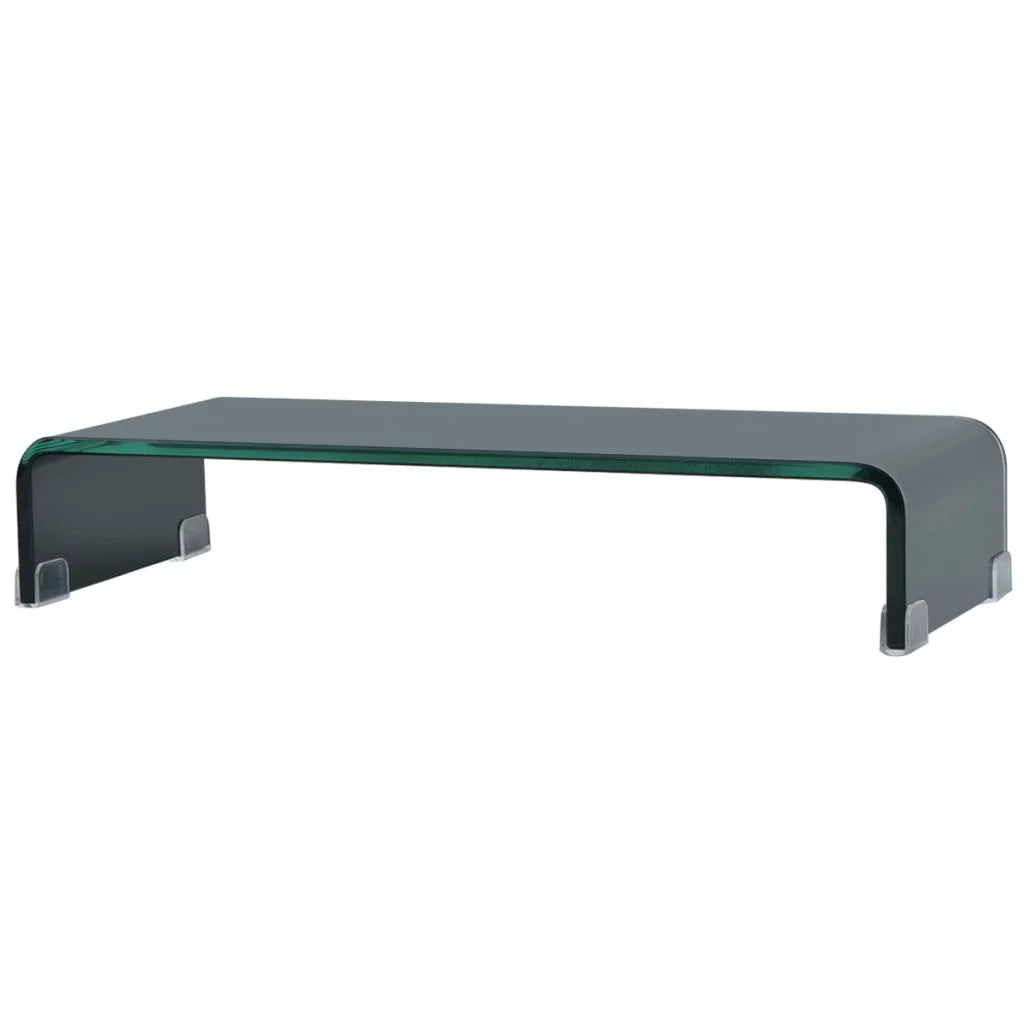 Black Tempered Glass Corner TV Stand J78249