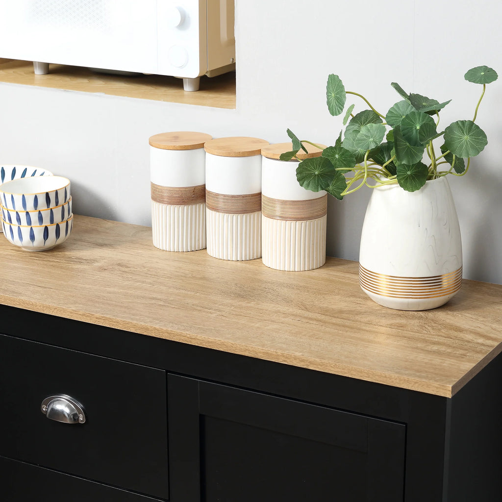 Black Kitchen Sideboard with 3 Drawers Z517696