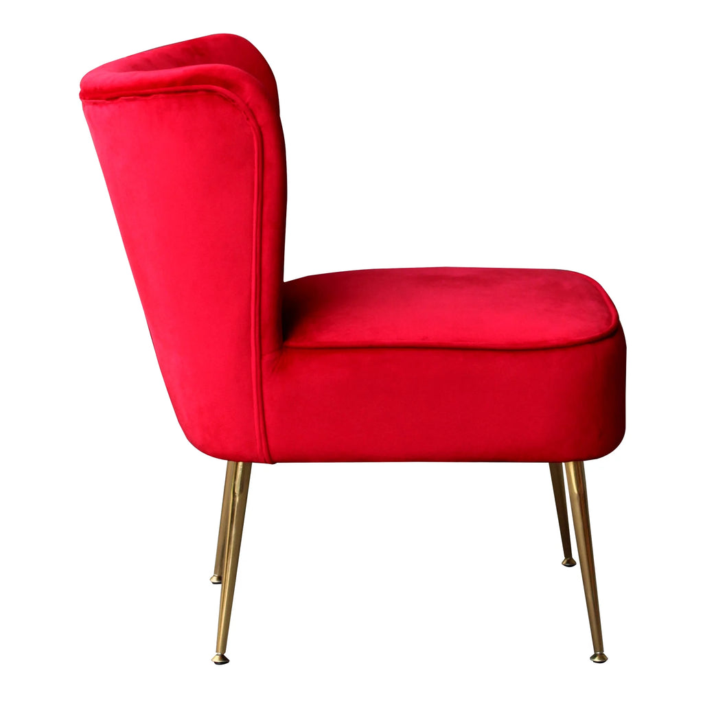 Red Tufted Velvet Accent Chair Z144688