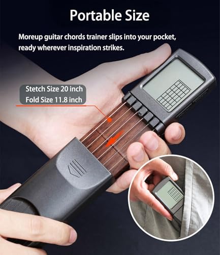 Portable Guitar Chord Practice Tool with Rotatable Chords Chart Screen H2420